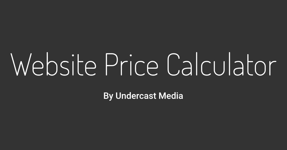 Website Pricing Calculator screenshot